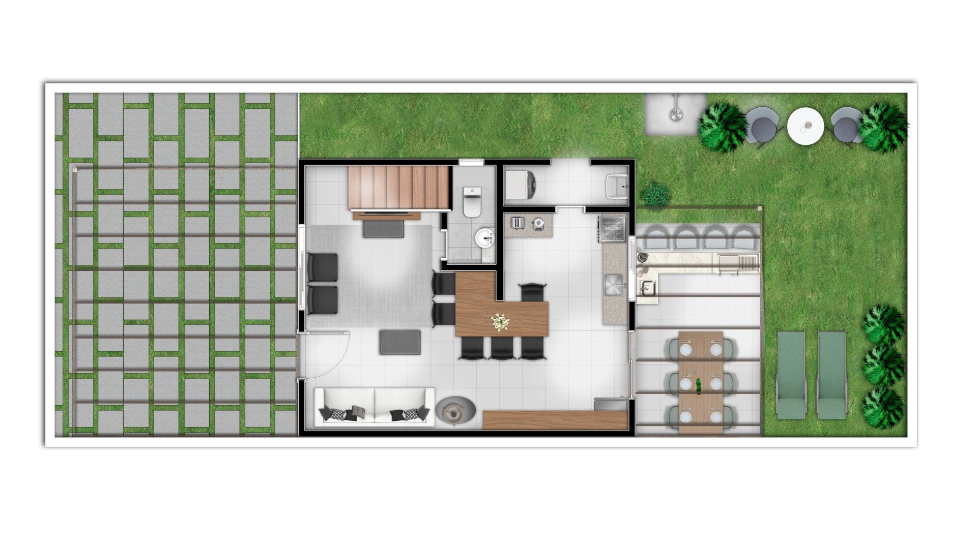 Galeria: Planta Perspectiva Ilustrada Pavimento Térreo